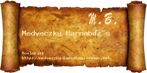 Medveczky Barnabás névjegykártya