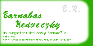 barnabas medveczky business card